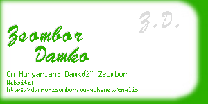 zsombor damko business card